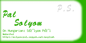 pal solyom business card